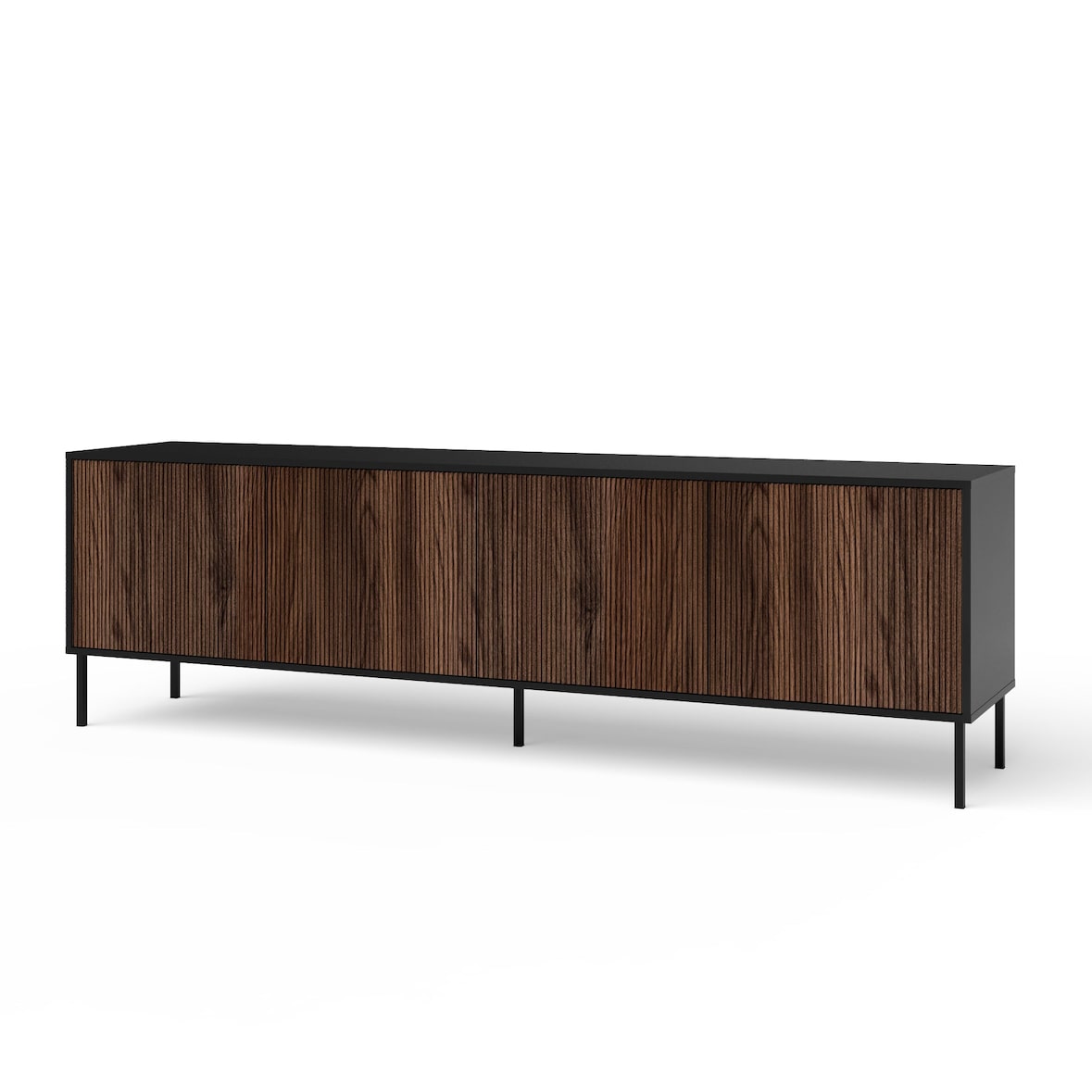AQA Design Buffet 4 ante BUDAPEST-S nero/rovere rio cm. L.238 P.50 H.72 in melaminico e MDF MP03165