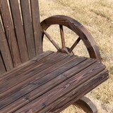 thumbnail of Outsunny Banco de Madera Jardín de 2 Plazas con Apoyabrazos en Forma de Rueda para Terraza Patio Balcón 108x66x95 cm Marrón Rústico