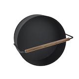 thumbnail of Blomus Holzkorb ASHI Kaminholzkorb Brennholzkorb Ø 45cm Metall mit Holzgriff schwarz/braun