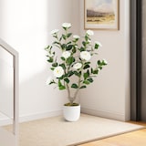 thumbnail of COSTWAY 90 cm Künstlicher Baum mit Blumen, Künstlicher Kamelienbaum, Künstliche Pflanze im Topf, Kamelienpflanze mit 16 Blumen
