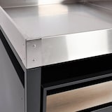 thumbnail of 1er Mülltonnenverkleidung mit Pflanzkasten HWC-J81, erweiterbar, 125x68x80cm Metall 31kg, anthrazit ~ gold