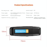 thumbnail of Micro Espion Enregistreur Vocal USB Rechargeable Support Carte TF 32GB Noir YONIS