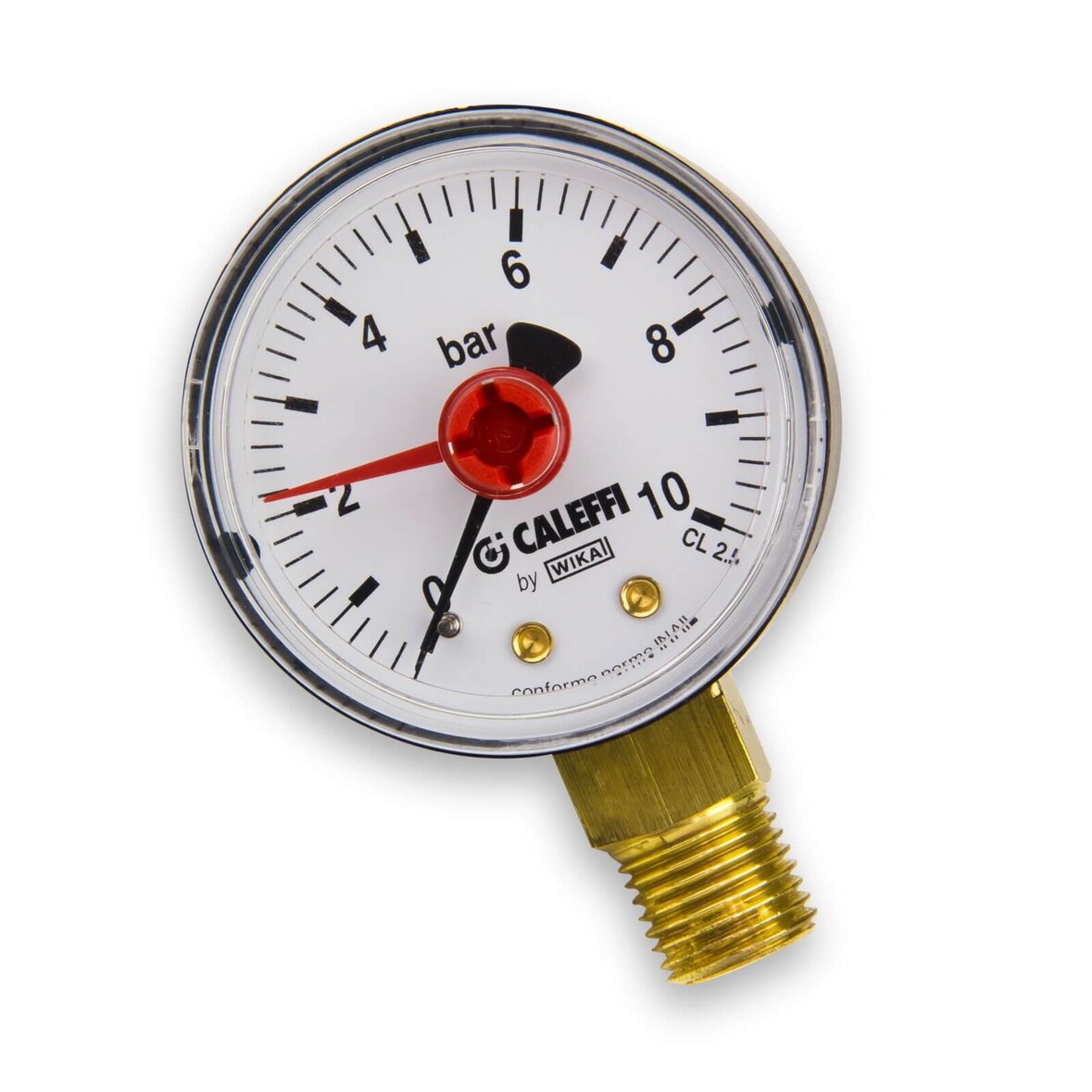 Druck Anzeige Manometer Druckanzeige 1/4` 0-10 bar Ø 50mm Anschluss unten mittig