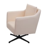 thumbnail of Lounge-Sessel HWC-H93b, Sessel Cocktailsessel Relaxsessel mit Fußkreuz, drehbar ~ Kunstleder creme-beige