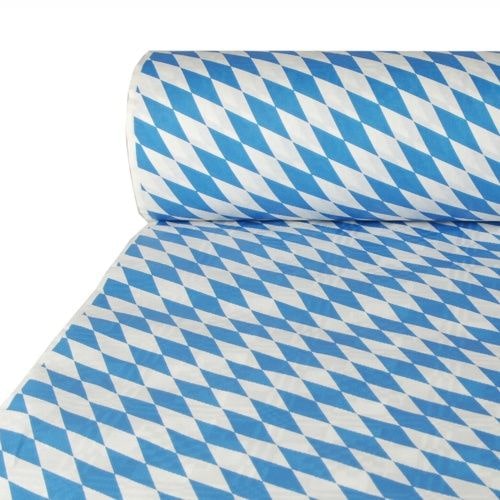5 rollen papieren tafelkleed met damastprint 50 m x 1 m Beiers blauw