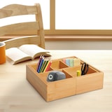 thumbnail of HOMCOM organizador de escritorio de bambú caja de almacenamiento extensible con 5-7 cajones para maquillaje oficina estudio 24,6-41x17,6x7 cm natural