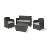 thumbnail of Allibert Corona Loungeset 4-teilig mit Tisch/Kissenbox anthrazit - Rattanoptik, wetterfest