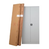 thumbnail of PROREGAL Flügeltürenschrank Badger | 4 Fachböden | Eurolock Griff Sockel | HxBxT 195x120x42 cm | Grau | Lackiert