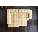 thumbnail of KAWOLA Sofa NELSON Ecksofa Leder beige mit motorischem Sitzvorzug und Hocker Recamiere links