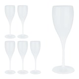 thumbnail of Relaxdays Sektgläser Kunststoff, 6er Set, bruchfest & BPA-frei, Mehrweg Champagner Gläser, 140 ml, Sektbecher, weiß