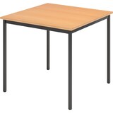 thumbnail of bümö Tisch klein, Multifunktionstisch, 80 x 80 cm in Buche/Schwarz - Beistelltisch, Bistrotisch, Esstisch, Pausentisch, Mehrzwecktisch Tischsystem
