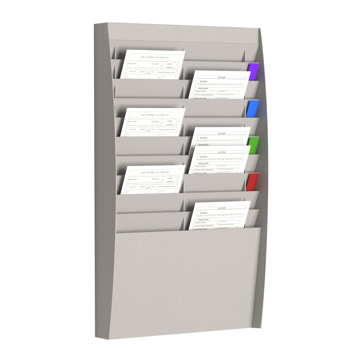 Paperflow, porta documenti Wall Organizer, 20 scomparti verticali, A4, grigio