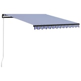 thumbnail of vidaXL Einziehbare Markise Handbetrieben mit LED 300x250 cm Blau Weiß
