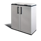 thumbnail of Cache Poubelles de tri Selectif 2 Sacs - Armoire Recyclage 68 x 37 x 90 cm Gris Clair 2 Portes 4 pieds ART PLAST