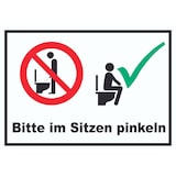thumbnail of Bitte im Sitzen pinkeln Schild A5 Rückseite selbstklebend