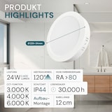 thumbnail of LUXULA LED Deckenleuchte LX300273 24 W 3000 K, 4000 K, 6000 K einstellbar in warm-, neutral- und kaltweiß (CCT) weiß IP44