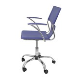 thumbnail of Chaise Bogarra avec accoudoirs fixes et chaise pivotante à 360º en similicuir bleu