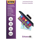thumbnail of Fellowes Enhance Laminierfolien DIN A4 Matt 80 Mikron (2 x 80) Transparent 100 Stück