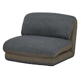 thumbnail of Sillón HWC-E68, sofá cama, sillón funcional, sillón plegable, reclinable, tela/textil ~ caqui/gris oscuro