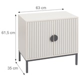 thumbnail of Waschbeckenunterschrank HWC-O42, Schrank Badezimmer Badschrank mit 2 Türen, MDF Melamin 62x63x35cm ~ Holzoptik natur