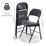 thumbnail of Klappstuhl 4er-Set, klappbarer Gästestuhl, gepolstert, stabil und bequem, Belastbarkeit 130 kg, stabiler Metallrahmen, Grau/Schwarz, Raburg Elias