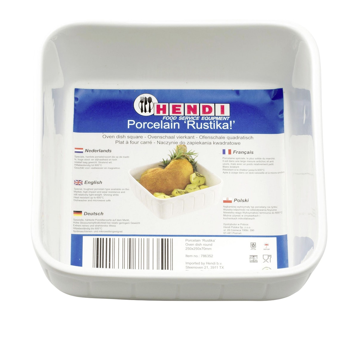 Rustica Ofenschale quadratisch, HENDI, 1,1L, 165x165x(H)65mm