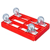 thumbnail of Transportroller für Kisten 60 x 40 cm mit 2 Bremsen in rot