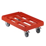 thumbnail of Transportroller für Kisten 60 x 40 cm mit 2 Bockrollen und 2 Bremsen rot