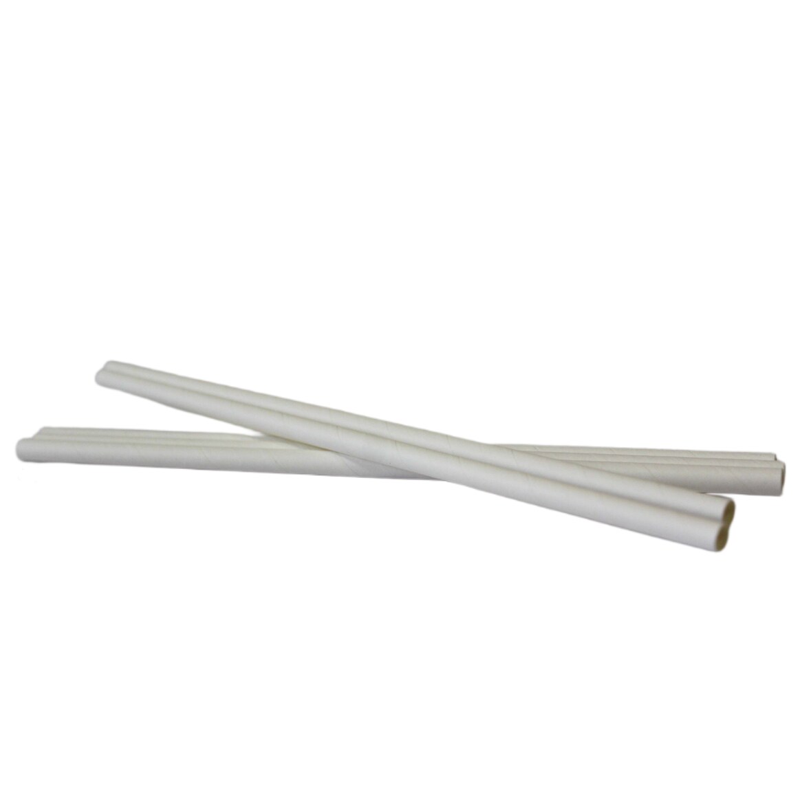 RIOBA - Caixa com 10 embalagens de 500 palhinhas 200x5,3mm brancas retas de papel embaladas individualmente