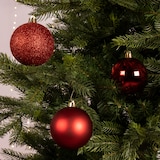 thumbnail of 34 Weihnachtskugeln 8cm Kunststoff Christbaumkugeln Set Weihnachtsbaum rot
