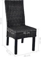thumbnail of vidaXL Esszimmerstühle Kubu Rattan und Mangoholz : Farbe - Schwarz, Größe - 4 Stk.