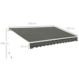 thumbnail of Toldo manual retráctil 350x250 cm toldo para balcón con manivela de metal impermeable y anti-UV para jardín terraza ventanas