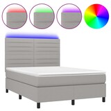thumbnail of vidaXL Boxspringbett mit Matratze & LED Hellgrau 140x200 cm Stoff
