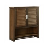 thumbnail of Relaxdays Hängeschrank dunkelbraun LAMELL, Badschrank mit Handtuchhalter, Wandschrank aus Bambus, HBT: 66 x 62 x 20 cm