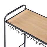 thumbnail of Helloshop26 - Wijnrek metaal MDF glas 120 x 61 x 33 cm zwart transparant eikenhout-effect 03_0009187