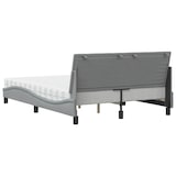 thumbnail of vidaXL Bett mit Matratze "Hanko" Hellgrau 140x200 cm Stoff