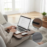 thumbnail of Relaxdays Laptopkissen mit Handyhalter, BxT: 42 x 32 cm, Laptopunterlage für Bett & Sofa, Laptop Knietablett, braun/grau