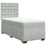 thumbnail of vidaXL Boxspringbett mit Matratze Hellgrau 90x200 cm Samt