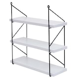 thumbnail of Wandplank HWC-K78, Hangende plank Zwevende plank, 3 planken Metalen massief hout Industrieel 40x40x13cm ~ wit