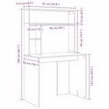 thumbnail of vidaXL Schreibtisch Sonoma-Eiche 91 x 50 x 149 cm Holzwerkstoff