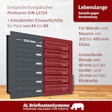 thumbnail of AL Briefkastensysteme 2 Fächer Premium Durchwurf Briefkasten A4 in RAL 7016 Anthrazit Grau, Post A4, robust, wetterfest, Artikelnummer: 132P2DV1P7016