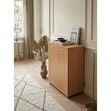 thumbnail of Design Schuhschrank NIMES modern Holz Buche 12 Paar Schuhe 4 Fächer 2 Türen, Schuhregal 60 x 90 x 35 cm platzsparend, Schuhkommode Flurschrank mit