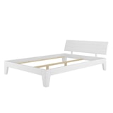 thumbnail of Weißes modernes Doppelbett 160x200 Bettgestell Holzbett Massivholz Kiefer Weiß V-60.54-16W Rollrost inkl.