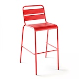 thumbnail of Chaise haute de terrasse en métal rouge - Oviala