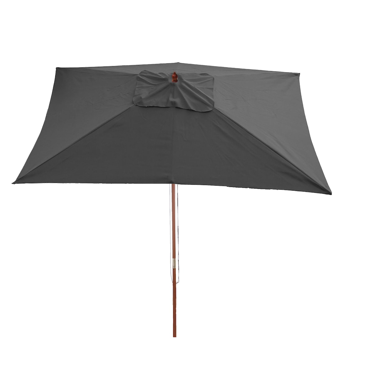 Parasol Florida, sombrilla de jardín sombrilla de mercado, 2x3m poliéster/madera 6kg ~ antracita