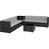 thumbnail of tectake Conjunto de muebles de polirratán Verona con cojines para 6 personas, para exteriores y jardín, negro