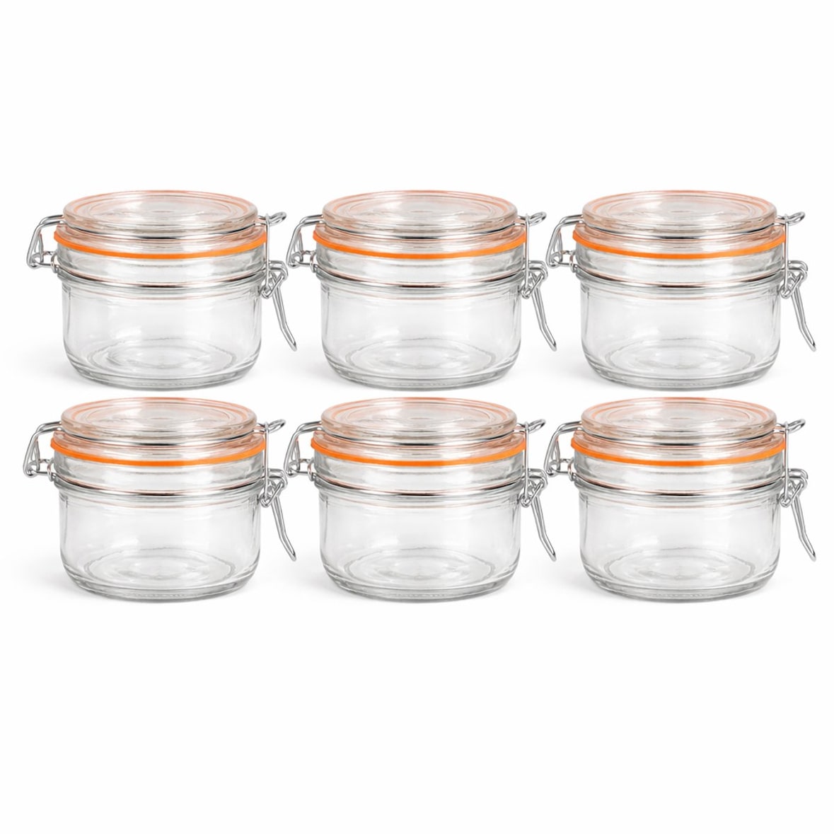 Set van 6 Glazen Weckpotjes 170 ml