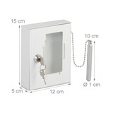 thumbnail of Relaxdays Notschlüsselkasten mit Glasscheibe, Hammer & Schlüssel, abschließbar, Metall, Notschlüsselbox, Notkasten, weiß