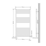 thumbnail of Elektrischer Badheizkörper mit Heizstab 1200W 750x1200 mm Anthrazit gerade mit Seitenanschluss LuxeBath