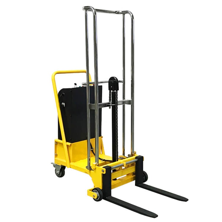 Mini-Stapler semi-elektrisch 250 kg, 1,4 m Hubhöhe, freitragende Gabelzinken